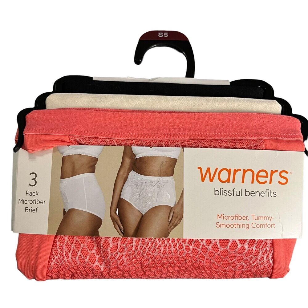 3 Pack Tummy Smoothing Brief Small Size 5 Blissful Benefits by Warner Women NEW